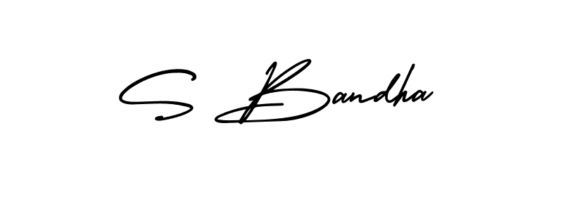 S Bandha stylish signature style. Best Handwritten Sign (AmerikaSignatureDemo-Regular) for my name. Handwritten Signature Collection Ideas for my name S Bandha. S Bandha signature style 3 images and pictures png