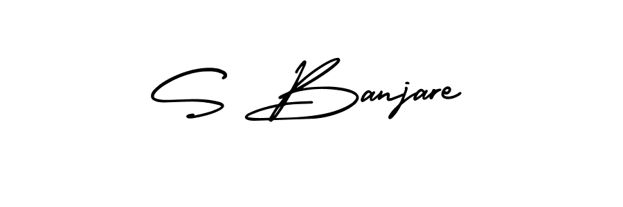 S Banjare stylish signature style. Best Handwritten Sign (AmerikaSignatureDemo-Regular) for my name. Handwritten Signature Collection Ideas for my name S Banjare. S Banjare signature style 3 images and pictures png