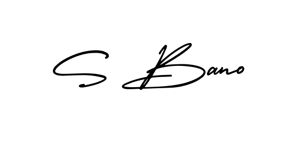 Create a beautiful signature design for name S Bano. With this signature (AmerikaSignatureDemo-Regular) fonts, you can make a handwritten signature for free. S Bano signature style 3 images and pictures png