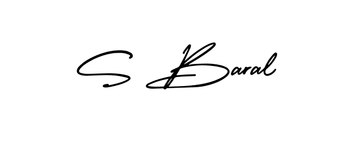Similarly AmerikaSignatureDemo-Regular is the best handwritten signature design. Signature creator online .You can use it as an online autograph creator for name S Baral. S Baral signature style 3 images and pictures png