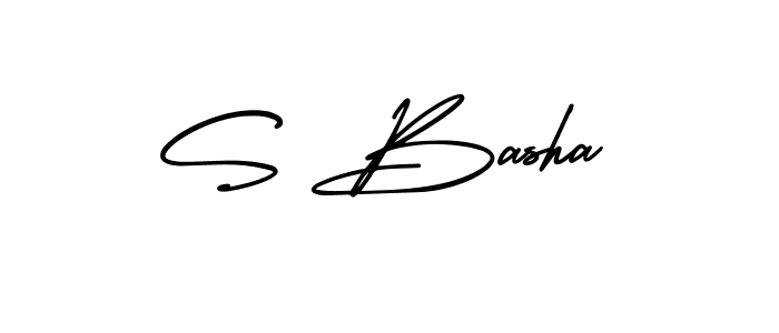 Create a beautiful signature design for name S Basha. With this signature (AmerikaSignatureDemo-Regular) fonts, you can make a handwritten signature for free. S Basha signature style 3 images and pictures png