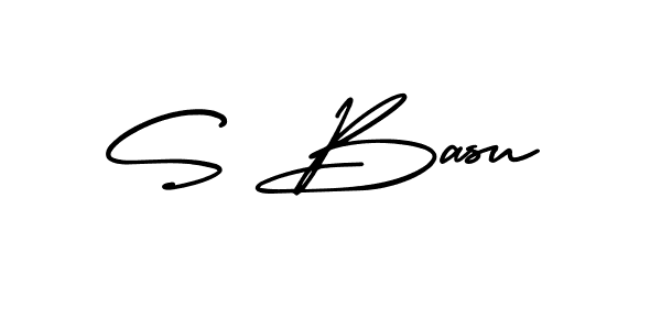 You should practise on your own different ways (AmerikaSignatureDemo-Regular) to write your name (S Basu) in signature. don't let someone else do it for you. S Basu signature style 3 images and pictures png