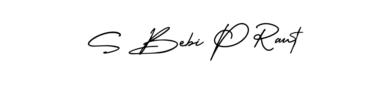 Use a signature maker to create a handwritten signature online. With this signature software, you can design (AmerikaSignatureDemo-Regular) your own signature for name S Bebi P Raut. S Bebi P Raut signature style 3 images and pictures png