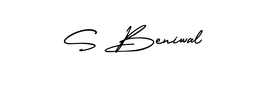 Make a beautiful signature design for name S Beniwal. With this signature (AmerikaSignatureDemo-Regular) style, you can create a handwritten signature for free. S Beniwal signature style 3 images and pictures png