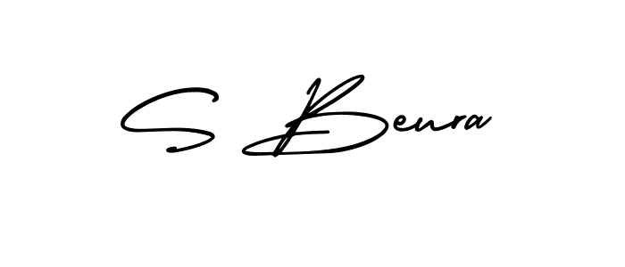 The best way (AmerikaSignatureDemo-Regular) to make a short signature is to pick only two or three words in your name. The name S Beura include a total of six letters. For converting this name. S Beura signature style 3 images and pictures png