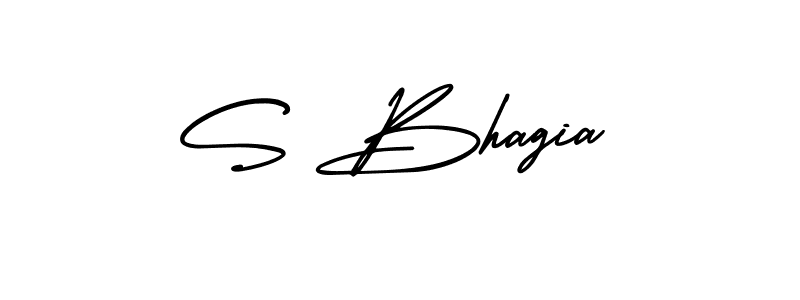 Design your own signature with our free online signature maker. With this signature software, you can create a handwritten (AmerikaSignatureDemo-Regular) signature for name S Bhagia. S Bhagia signature style 3 images and pictures png