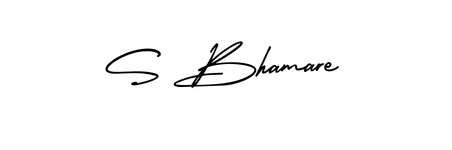 Create a beautiful signature design for name S Bhamare. With this signature (AmerikaSignatureDemo-Regular) fonts, you can make a handwritten signature for free. S Bhamare signature style 3 images and pictures png