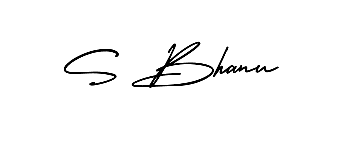 Use a signature maker to create a handwritten signature online. With this signature software, you can design (AmerikaSignatureDemo-Regular) your own signature for name S Bhanu. S Bhanu signature style 3 images and pictures png