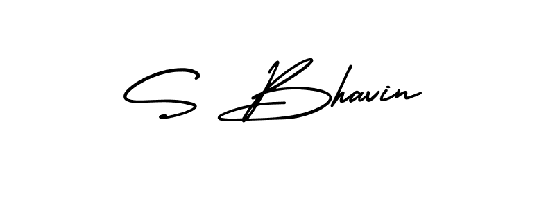 Make a beautiful signature design for name S Bhavin. With this signature (AmerikaSignatureDemo-Regular) style, you can create a handwritten signature for free. S Bhavin signature style 3 images and pictures png