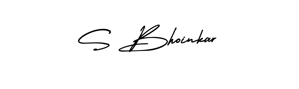 How to make S Bhoinkar name signature. Use AmerikaSignatureDemo-Regular style for creating short signs online. This is the latest handwritten sign. S Bhoinkar signature style 3 images and pictures png