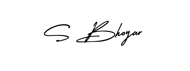 This is the best signature style for the S Bhoyar name. Also you like these signature font (AmerikaSignatureDemo-Regular). Mix name signature. S Bhoyar signature style 3 images and pictures png