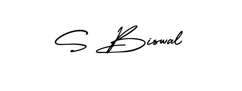 Design your own signature with our free online signature maker. With this signature software, you can create a handwritten (AmerikaSignatureDemo-Regular) signature for name S Biswal. S Biswal signature style 3 images and pictures png