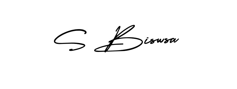 How to make S Biswsa signature? AmerikaSignatureDemo-Regular is a professional autograph style. Create handwritten signature for S Biswsa name. S Biswsa signature style 3 images and pictures png