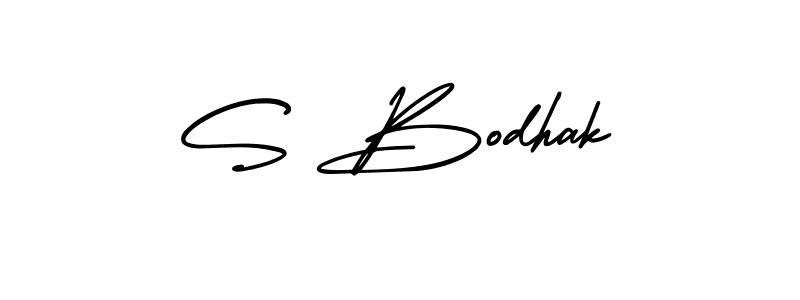 Design your own signature with our free online signature maker. With this signature software, you can create a handwritten (AmerikaSignatureDemo-Regular) signature for name S Bodhak. S Bodhak signature style 3 images and pictures png