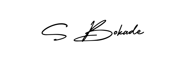 You should practise on your own different ways (AmerikaSignatureDemo-Regular) to write your name (S Bokade) in signature. don't let someone else do it for you. S Bokade signature style 3 images and pictures png