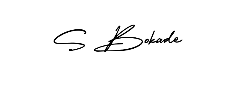 Also You can easily find your signature by using the search form. We will create S Bokade name handwritten signature images for you free of cost using AmerikaSignatureDemo-Regular sign style. S Bokade signature style 3 images and pictures png