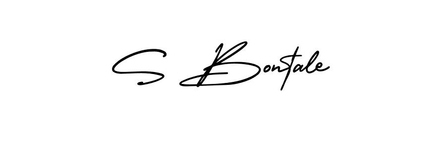 Design your own signature with our free online signature maker. With this signature software, you can create a handwritten (AmerikaSignatureDemo-Regular) signature for name S Bontale. S Bontale signature style 3 images and pictures png