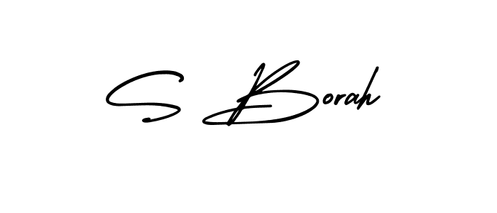 Create a beautiful signature design for name S Borah. With this signature (AmerikaSignatureDemo-Regular) fonts, you can make a handwritten signature for free. S Borah signature style 3 images and pictures png