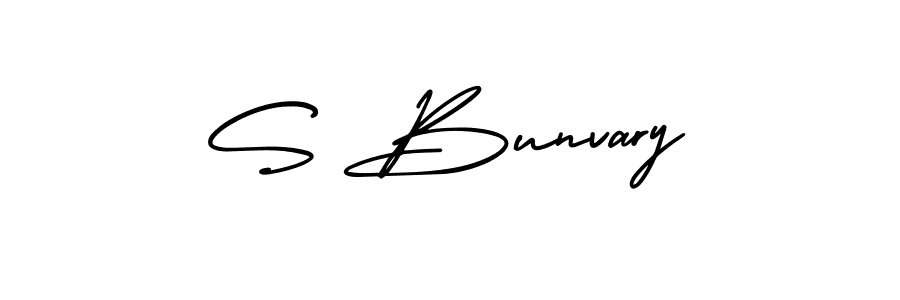 if you are searching for the best signature style for your name S Bunvary. so please give up your signature search. here we have designed multiple signature styles  using AmerikaSignatureDemo-Regular. S Bunvary signature style 3 images and pictures png