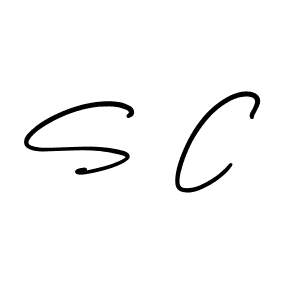 The best way (AmerikaSignatureDemo-Regular) to make a short signature is to pick only two or three words in your name. The name S C include a total of six letters. For converting this name. S C signature style 3 images and pictures png