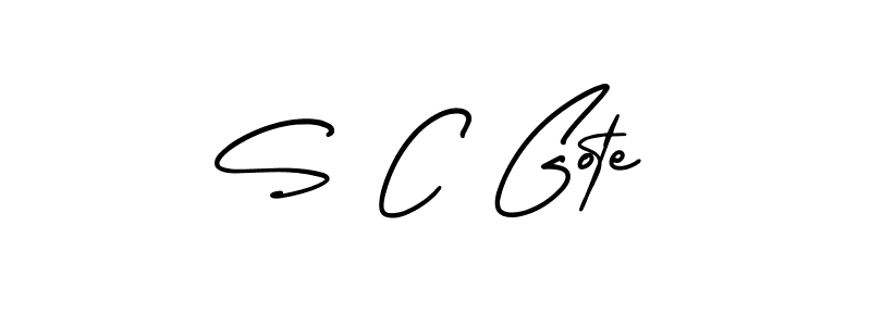 S C Gote stylish signature style. Best Handwritten Sign (AmerikaSignatureDemo-Regular) for my name. Handwritten Signature Collection Ideas for my name S C Gote. S C Gote signature style 3 images and pictures png