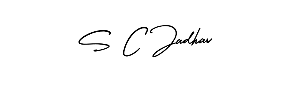 Create a beautiful signature design for name S C Jadhav. With this signature (AmerikaSignatureDemo-Regular) fonts, you can make a handwritten signature for free. S C Jadhav signature style 3 images and pictures png