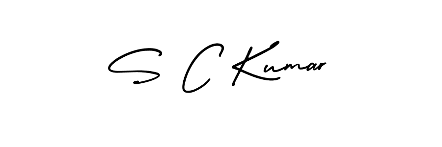 The best way (AmerikaSignatureDemo-Regular) to make a short signature is to pick only two or three words in your name. The name S C Kumar include a total of six letters. For converting this name. S C Kumar signature style 3 images and pictures png