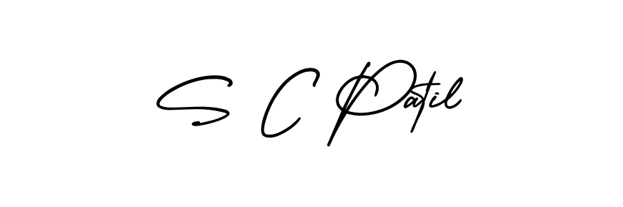 Use a signature maker to create a handwritten signature online. With this signature software, you can design (AmerikaSignatureDemo-Regular) your own signature for name S C Patil. S C Patil signature style 3 images and pictures png