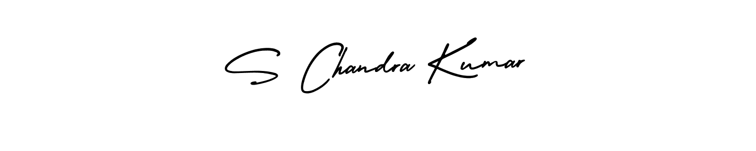 The best way (AmerikaSignatureDemo-Regular) to make a short signature is to pick only two or three words in your name. The name S Chandra Kumar include a total of six letters. For converting this name. S Chandra Kumar signature style 3 images and pictures png