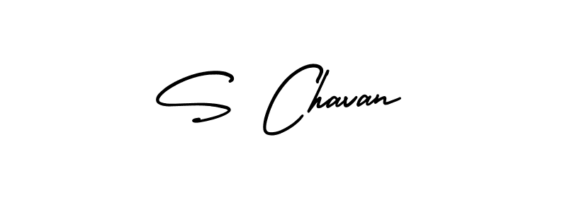 The best way (AmerikaSignatureDemo-Regular) to make a short signature is to pick only two or three words in your name. The name S Chavan include a total of six letters. For converting this name. S Chavan signature style 3 images and pictures png