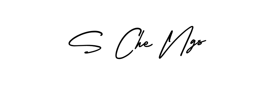 Design your own signature with our free online signature maker. With this signature software, you can create a handwritten (AmerikaSignatureDemo-Regular) signature for name S Che Ngs. S Che Ngs signature style 3 images and pictures png