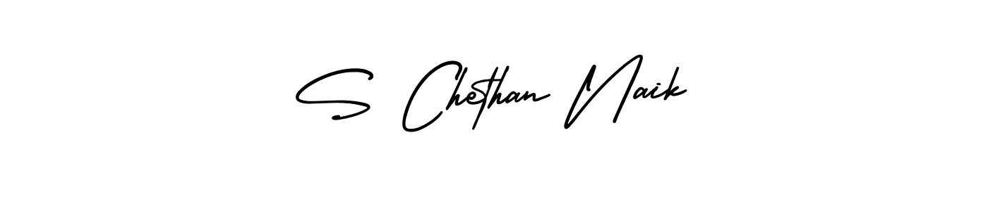 How to make S Chethan Naik name signature. Use AmerikaSignatureDemo-Regular style for creating short signs online. This is the latest handwritten sign. S Chethan Naik signature style 3 images and pictures png