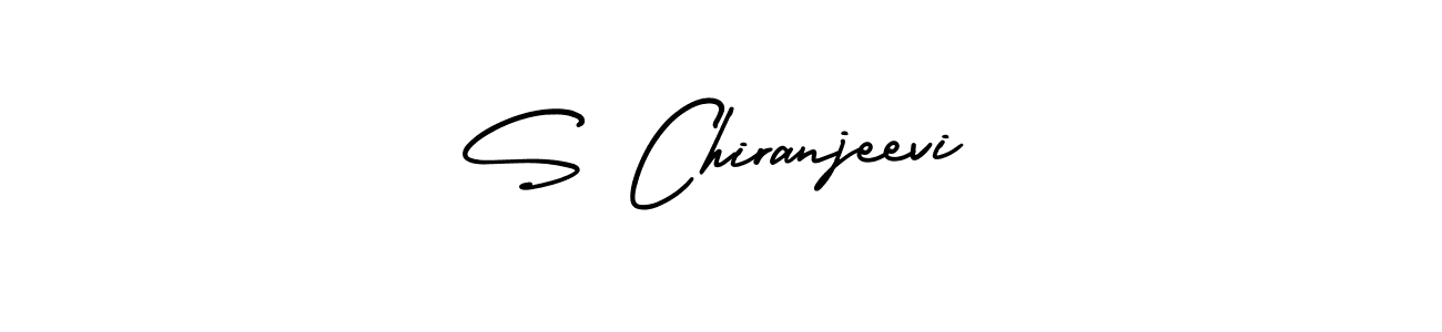 How to make S Chiranjeevi name signature. Use AmerikaSignatureDemo-Regular style for creating short signs online. This is the latest handwritten sign. S Chiranjeevi signature style 3 images and pictures png