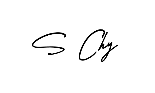 The best way (AmerikaSignatureDemo-Regular) to make a short signature is to pick only two or three words in your name. The name S Chy include a total of six letters. For converting this name. S Chy signature style 3 images and pictures png
