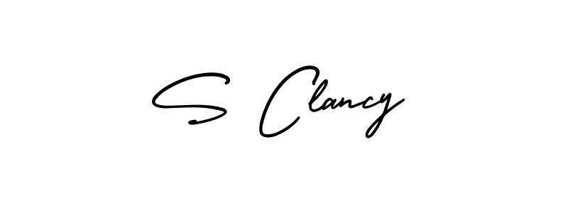 Make a beautiful signature design for name S Clancy. With this signature (AmerikaSignatureDemo-Regular) style, you can create a handwritten signature for free. S Clancy signature style 3 images and pictures png