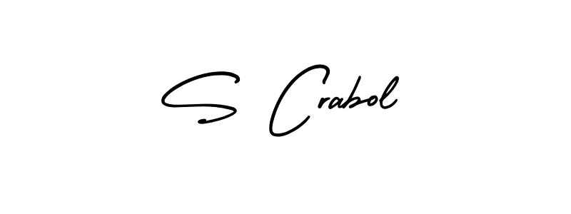 The best way (AmerikaSignatureDemo-Regular) to make a short signature is to pick only two or three words in your name. The name S Crabol include a total of six letters. For converting this name. S Crabol signature style 3 images and pictures png