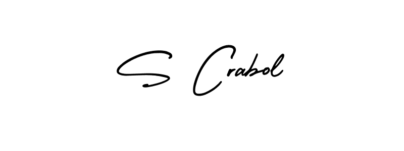 The best way (AmerikaSignatureDemo-Regular) to make a short signature is to pick only two or three words in your name. The name S Crabol include a total of six letters. For converting this name. S Crabol signature style 3 images and pictures png