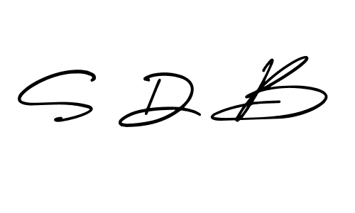 S D B stylish signature style. Best Handwritten Sign (AmerikaSignatureDemo-Regular) for my name. Handwritten Signature Collection Ideas for my name S D B. S D B signature style 3 images and pictures png
