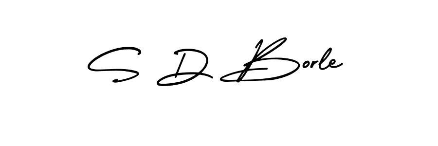 The best way (AmerikaSignatureDemo-Regular) to make a short signature is to pick only two or three words in your name. The name S D Borle include a total of six letters. For converting this name. S D Borle signature style 3 images and pictures png