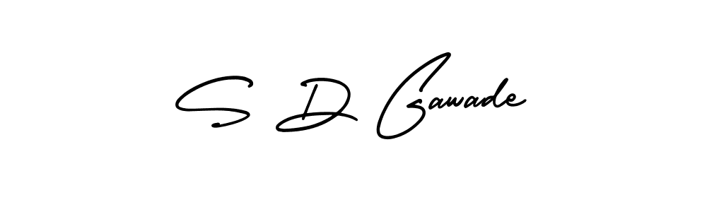 The best way (AmerikaSignatureDemo-Regular) to make a short signature is to pick only two or three words in your name. The name S D Gawade include a total of six letters. For converting this name. S D Gawade signature style 3 images and pictures png