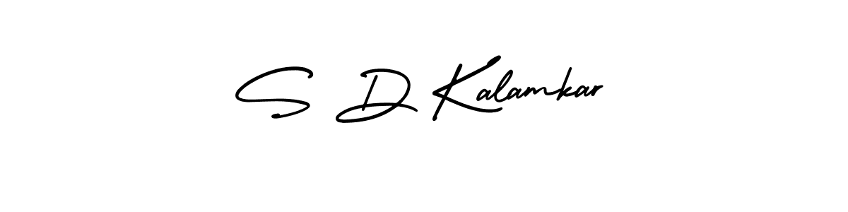 You should practise on your own different ways (AmerikaSignatureDemo-Regular) to write your name (S D Kalamkar) in signature. don't let someone else do it for you. S D Kalamkar signature style 3 images and pictures png