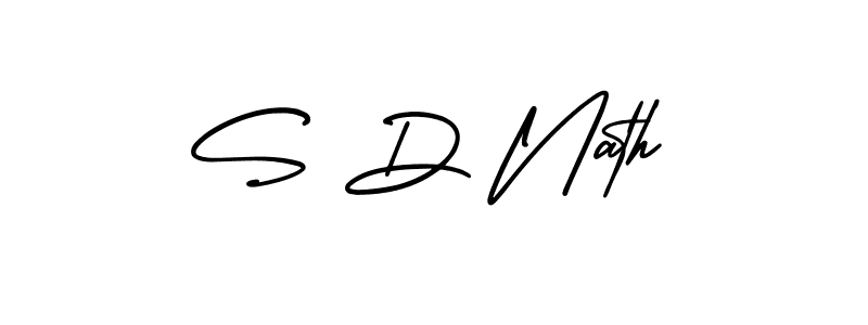 Also You can easily find your signature by using the search form. We will create S D Nath name handwritten signature images for you free of cost using AmerikaSignatureDemo-Regular sign style. S D Nath signature style 3 images and pictures png