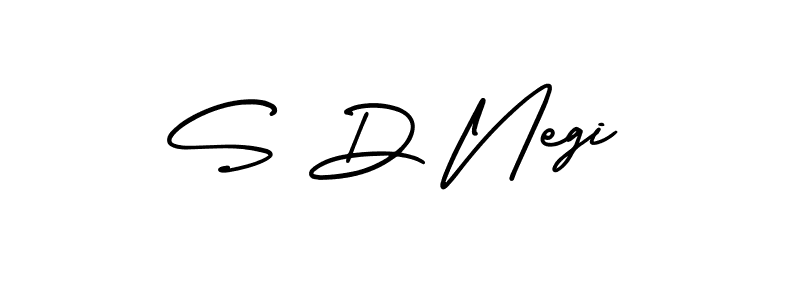 You should practise on your own different ways (AmerikaSignatureDemo-Regular) to write your name (S D Negi) in signature. don't let someone else do it for you. S D Negi signature style 3 images and pictures png