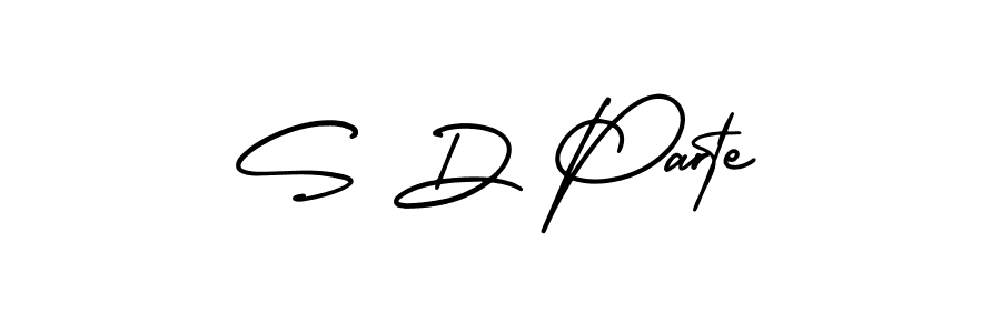 S D Parte stylish signature style. Best Handwritten Sign (AmerikaSignatureDemo-Regular) for my name. Handwritten Signature Collection Ideas for my name S D Parte. S D Parte signature style 3 images and pictures png