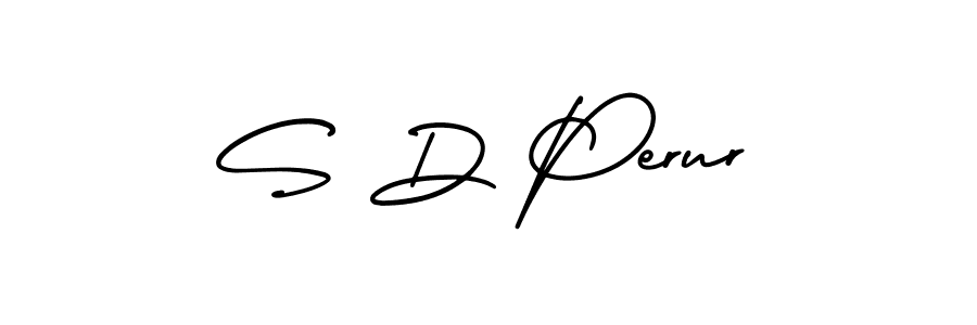 Make a beautiful signature design for name S D Perur. With this signature (AmerikaSignatureDemo-Regular) style, you can create a handwritten signature for free. S D Perur signature style 3 images and pictures png