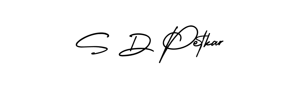 How to make S D Petkar name signature. Use AmerikaSignatureDemo-Regular style for creating short signs online. This is the latest handwritten sign. S D Petkar signature style 3 images and pictures png