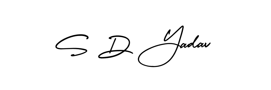 How to make S D Yadav signature? AmerikaSignatureDemo-Regular is a professional autograph style. Create handwritten signature for S D Yadav name. S D Yadav signature style 3 images and pictures png