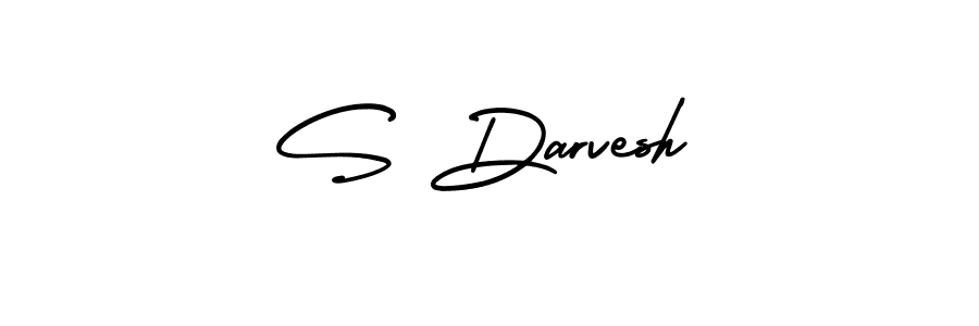 You should practise on your own different ways (AmerikaSignatureDemo-Regular) to write your name (S Darvesh) in signature. don't let someone else do it for you. S Darvesh signature style 3 images and pictures png