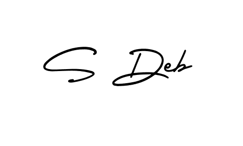 Make a beautiful signature design for name S Deb. With this signature (AmerikaSignatureDemo-Regular) style, you can create a handwritten signature for free. S Deb signature style 3 images and pictures png