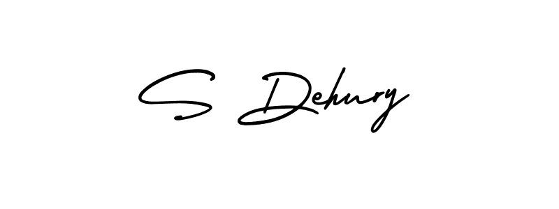 Design your own signature with our free online signature maker. With this signature software, you can create a handwritten (AmerikaSignatureDemo-Regular) signature for name S Dehury. S Dehury signature style 3 images and pictures png